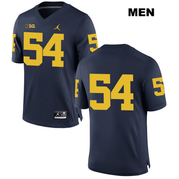 Men's NCAA Michigan Wolverines Carl Myers #54 No Name Navy Jordan Brand Authentic Stitched Football College Jersey TR25I13LL